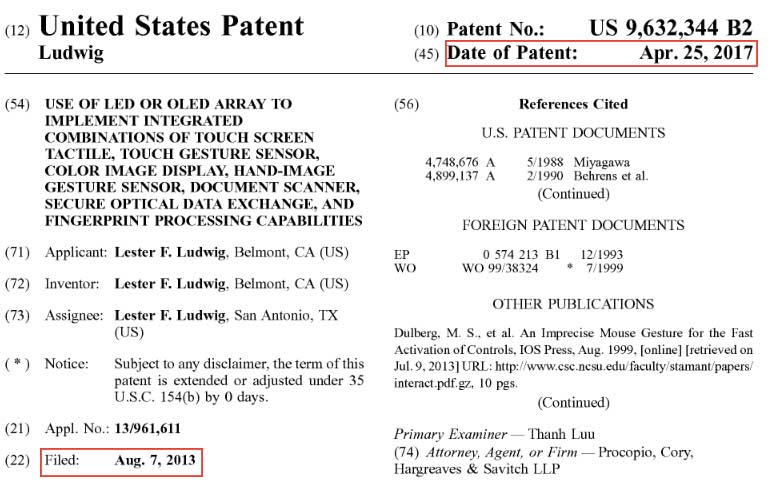 Patent Application - Date of patent and Filing Date