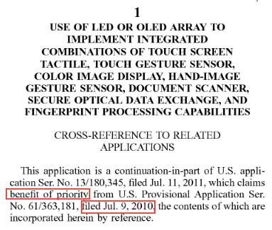 Patent Priority Date Example